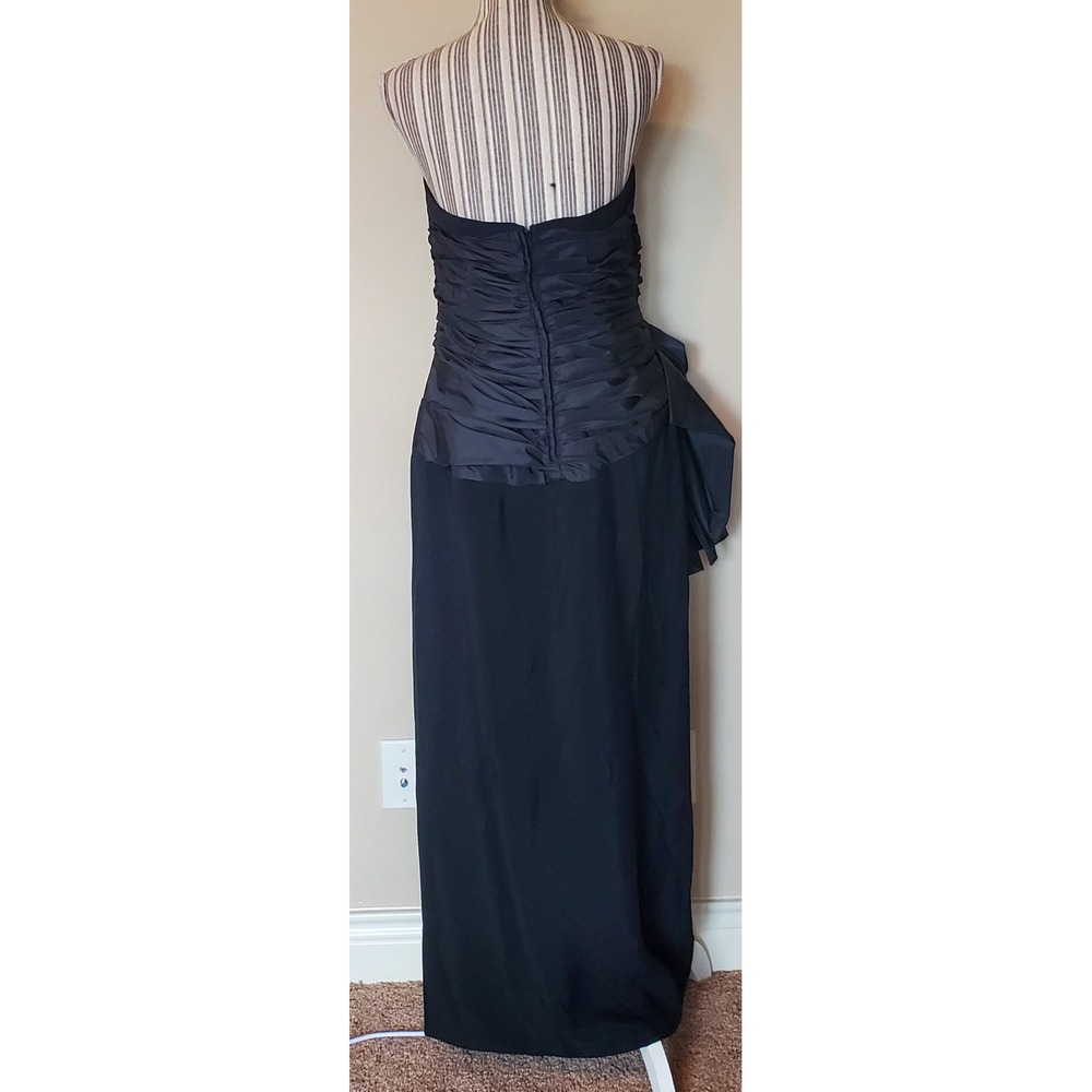 Victor Costa for Sakowitz Vtg Black sz 10/12* Strapless Rosette Gown Dress - Picture 6 of 8